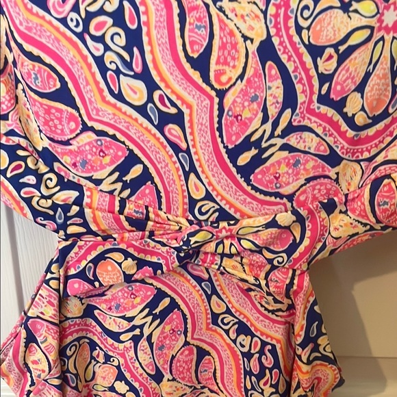 LILLY PULITZER Pink and Blue Patterned Women's Long Sleeve Dress size small - Picture 8 of 9